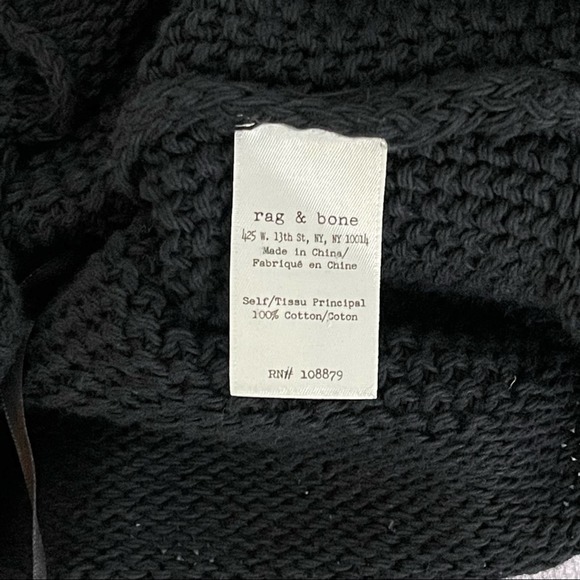 RAG & BONE Cotton Sleeveless Tank Top Black Crotchet Knit XS - Picture 5 of 5